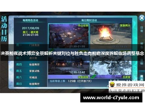 决赛前夜战术博弈全景解析关键对位与胜负走向前瞻深度拆解临场调整悬念